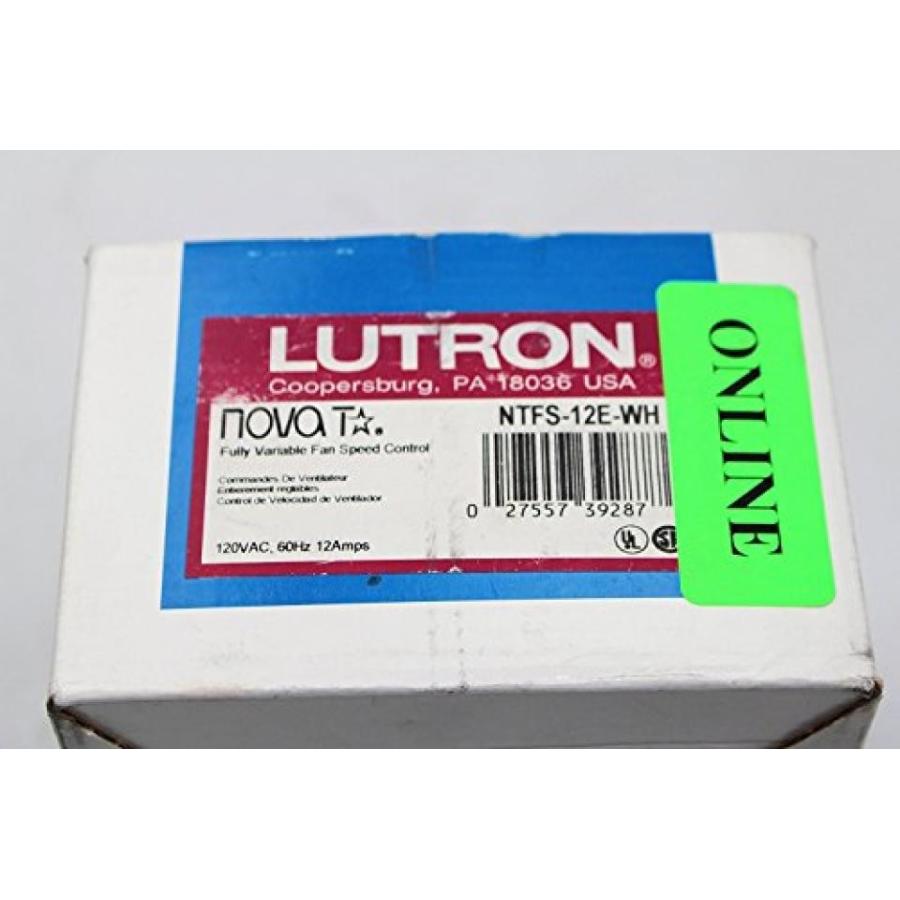 電子ファン Lutron NTFS-12E-WH Nova T 120V 12A Single Pole Fully Variable Fan Speed Control in White, Matte Finish｜sonicmarin｜02