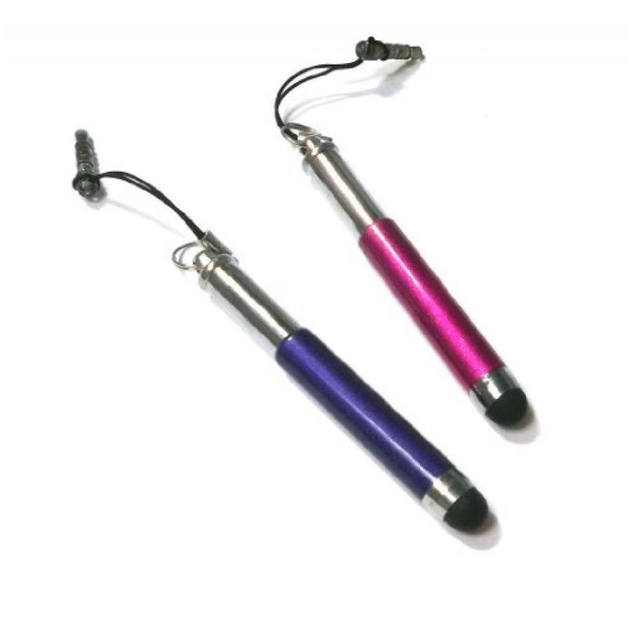 2 in 1 PC Bargains Depot (Purple & Pink) 2 pcs (2 in 1 Bundle Combo Pack) 3.5MM JACK RETRACTABLE  EXPANDABLE  ATTACHABLE MINI Capacitive Stylus｜sonicmarin