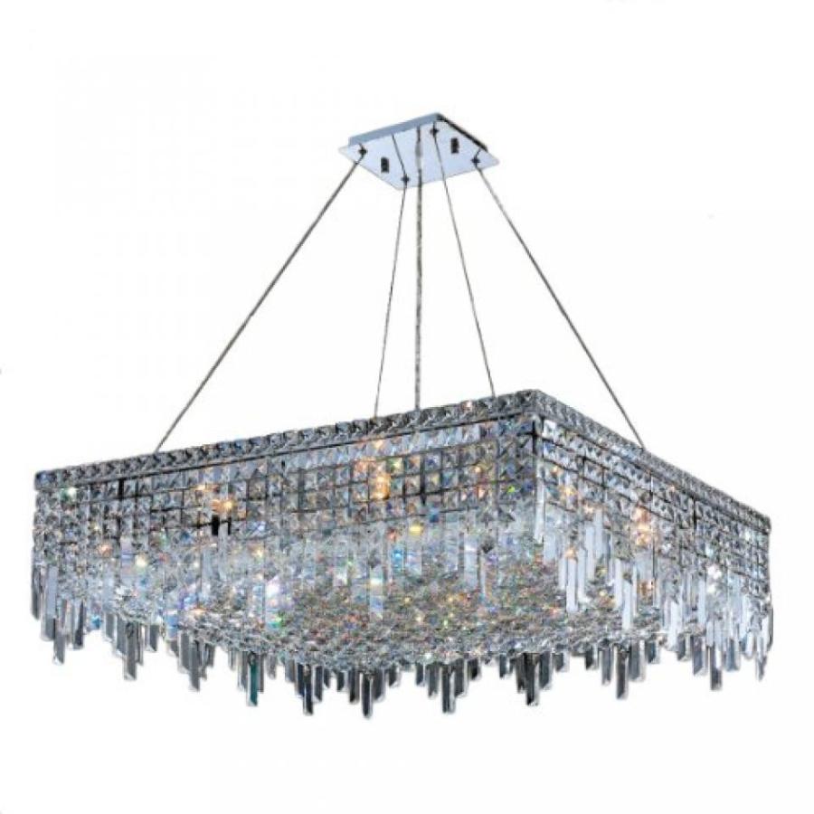 電子ファン Worldwide Lighting W83615C32 Cascade 12 Light Chrome Finish with Clear Crystal Chandelier