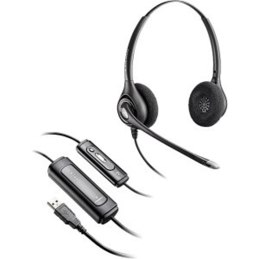 新作商品を毎日更新 ヘッドセット Plantronics SupraPlus D261N Headset - Stereo - USB - Wired - Over-the-head - Binaural - Semi-open - Noise Cancelling Microphone