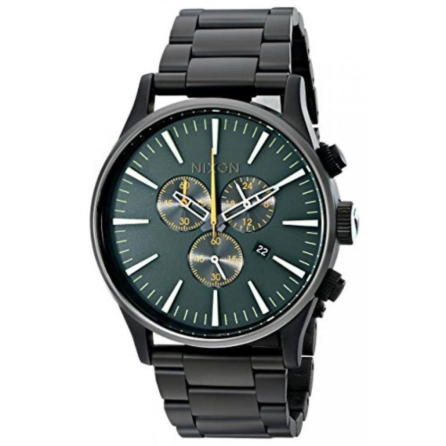 サーフィン Nixon Men's Geo Volt Sentry Stainless Steel Watch with Link Bracelet