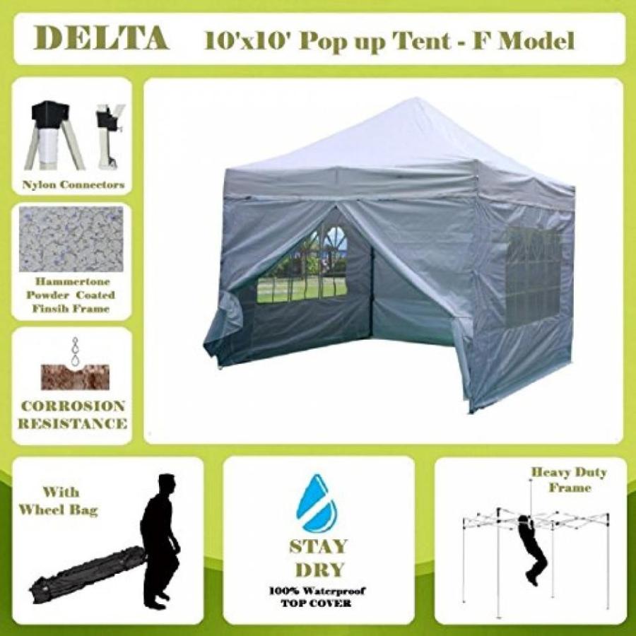 テント 10'x10' Pop up Canopy Wedding Party Tent Gazebo EZ White - F Model Commercial Frame By DELTA Canopies