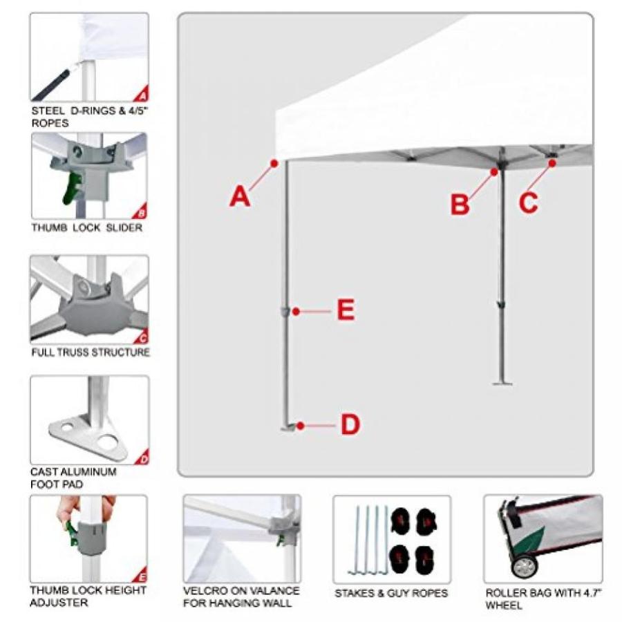 テント Eurmax PRO 10x10 Pop up Tent Party Canopy Gazebo with 4 Removable Sidewalls and Roller Bag｜sonicmarin｜05