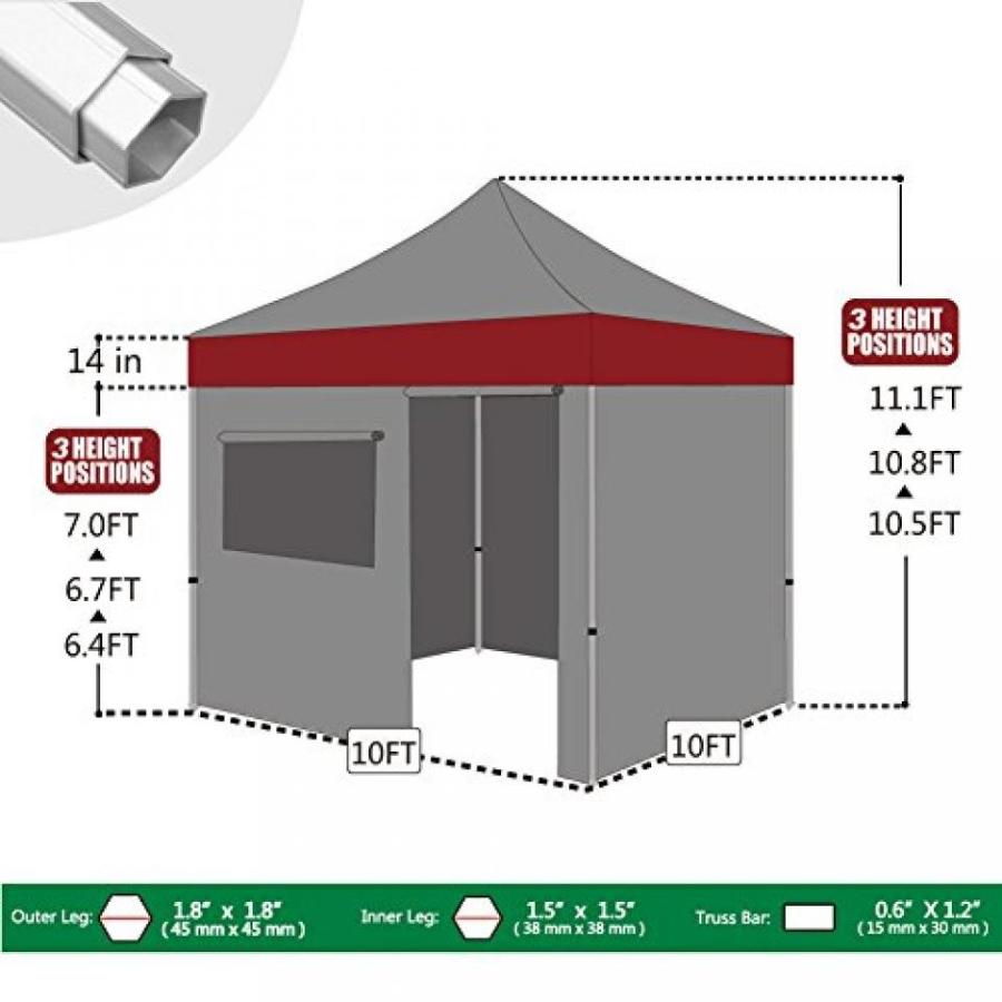 テント Eurmax PRO 10x10 Pop up Tent Party Canopy Gazebo with 4 Removable Sidewalls and Roller Bag｜sonicmarin｜06