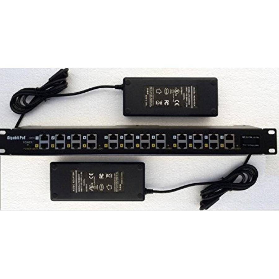 無線LAN機器 WS-GPOE-AT-12-56v120w gigabit 12 Port 802.3at Power over Ethernet passive POE injector with two 60w supplies -120 watts total