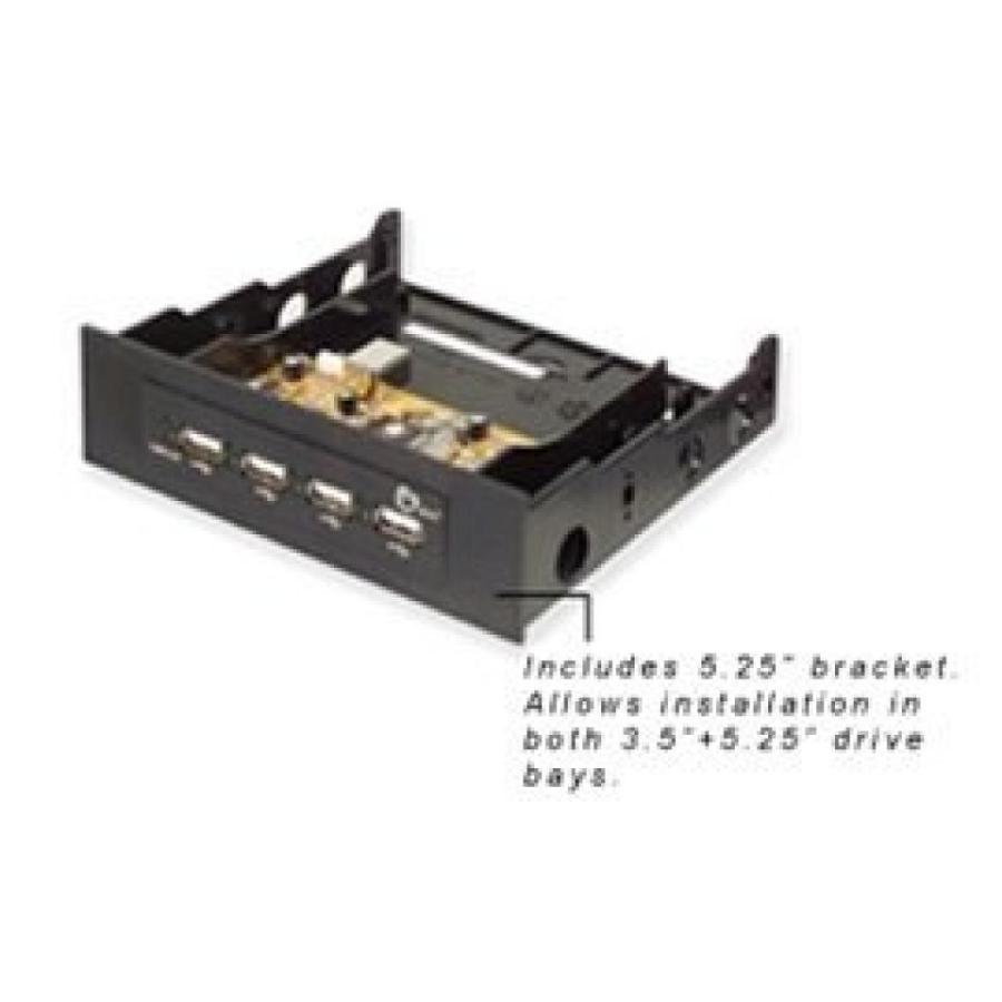 モニタ SIIG JU-H42B22-S2 USB 2.0 4-PORT BAY 4 HI-SPEED HUB (BLACK) ROHS COMP