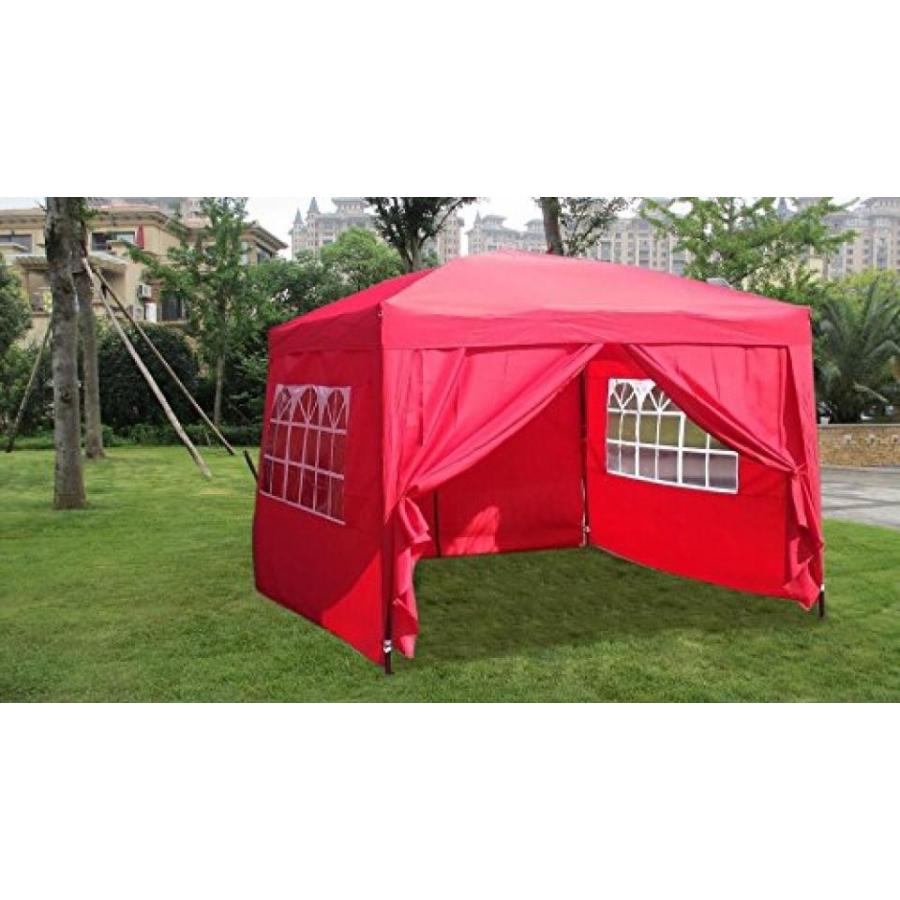テント 10'x10' POP up Wall Wedding Canopy Party Tent Gazebo with Carry Case Red｜sonicmarin