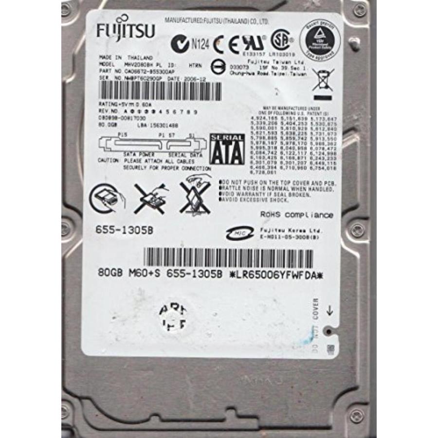 データストレージ MHV2080BH PL, PN CA06672-B55300AP, Fujitsu 80GB SATA 2.5 Hard Drive
