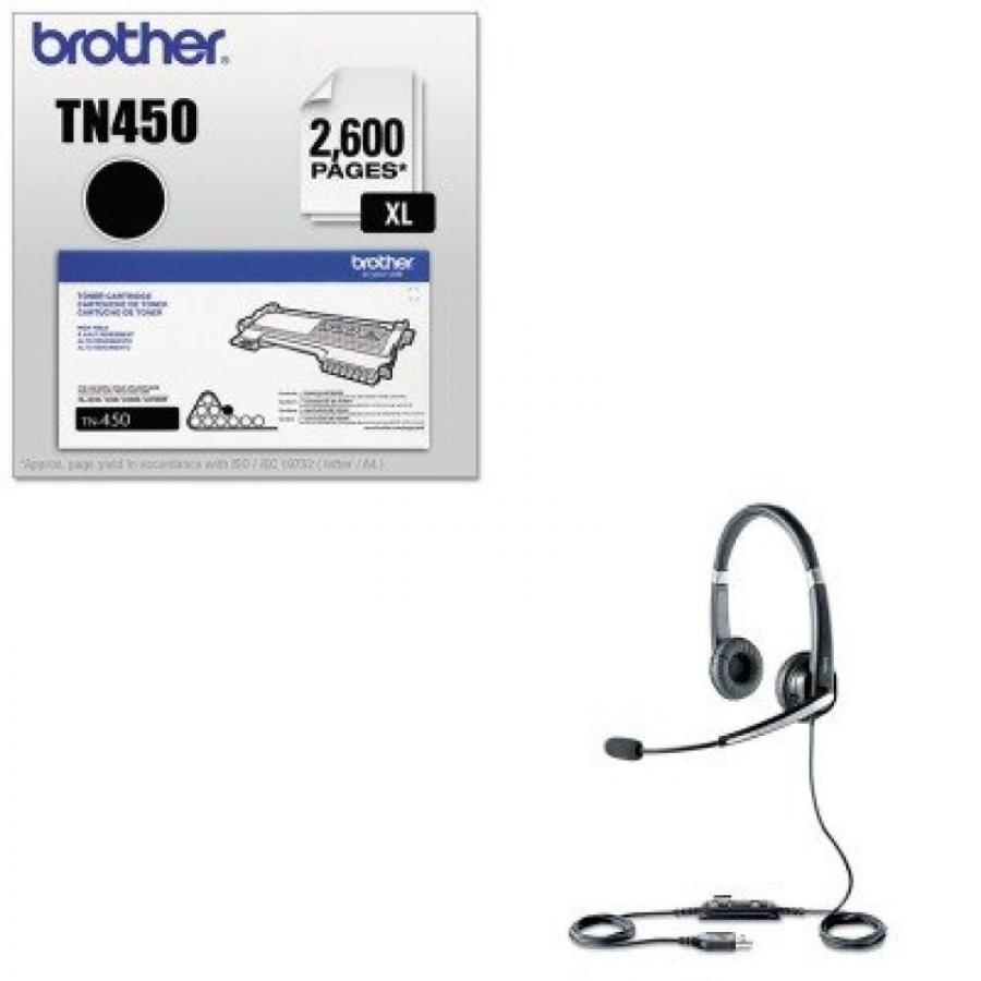 ヘッドセット KITBRTTN450JBR5599829209 - Value Kit - Jabra UC Voice 550 Binaural Over-the-Head Corded Headset (JBR5599829209) and Brother TN450 TN-450