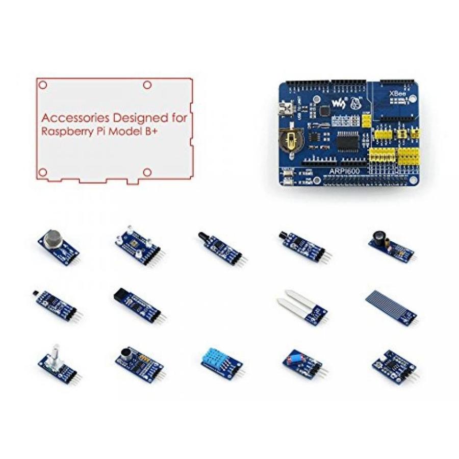 マザーボード Waveshare Raspberry Pi A+B+ ARM11 Linux System Mini PC Starter Kit Accessories Package with Expansion Board ARPI600 Supports Arduino&