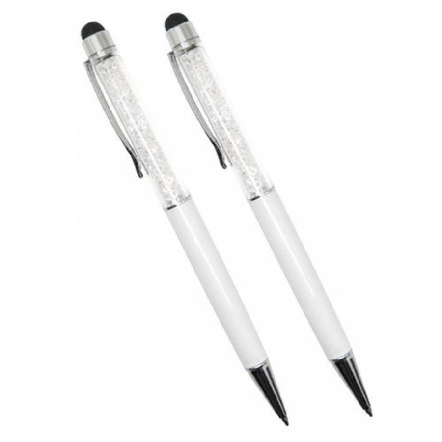 2 in 1 PC SODIAL(R) 2pcs white Bling Crystal Multi Function Ballpoint and Stylus Pen for ALL Capacitive Touch Screen Device iPhone iPad｜sonicmarin
