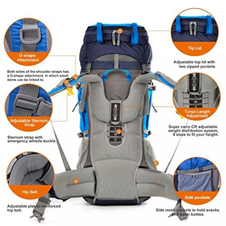 テント Mountaintop 5805II Internal Frame  Waterproof Hiking Backpack, Blue｜sonicmarin｜06