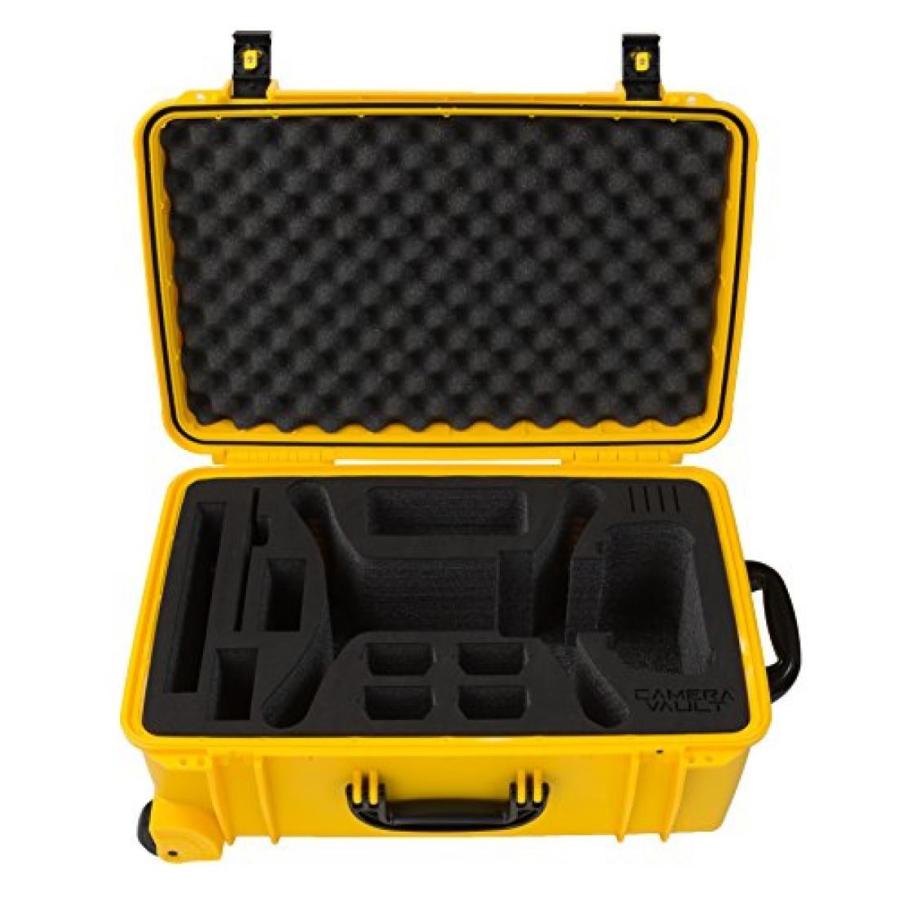 在庫限り特価品 ドローン Camera Vault 3D Robotics SOLO Yellow Wheeled Travel Case with Black Waterjet Cut Foam in Seahorse 920 Case for 3DR SOLO (fits drone with