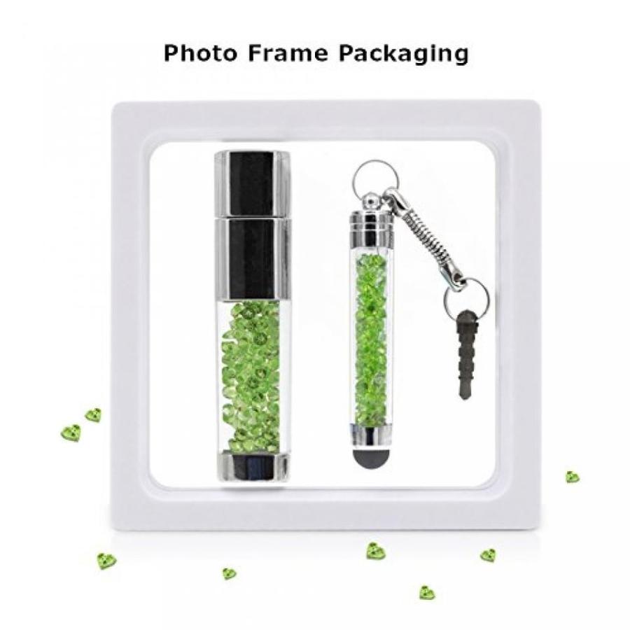 2 in 1 PC Techkey Jewelry Crystal USB Flash Drive for Girls, with 2 in 1 Anti Dust Plug + Stylus Pen for Touch Screens Set, Photo Frame Gift｜sonicmarin｜05