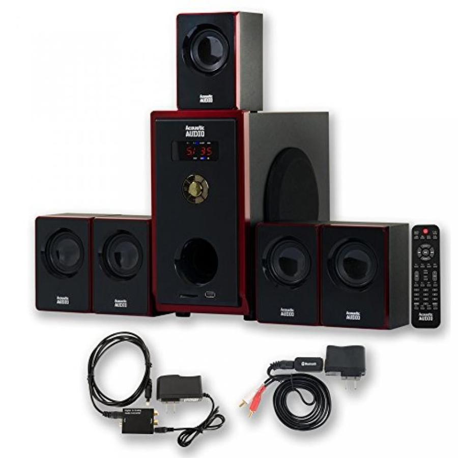 値下げ中 ブルートゥースヘッドホン Acoustic Audio AA5103 800W 5.1 Home Theater Speaker System with Bluetooth and Optical Input AA5103BD