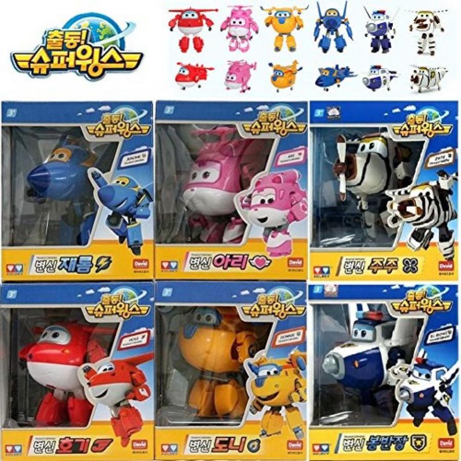 ロボット Super Wings Transformer Airplane Robot Korean animation Character toy set 6 pcs｜sonicmarin