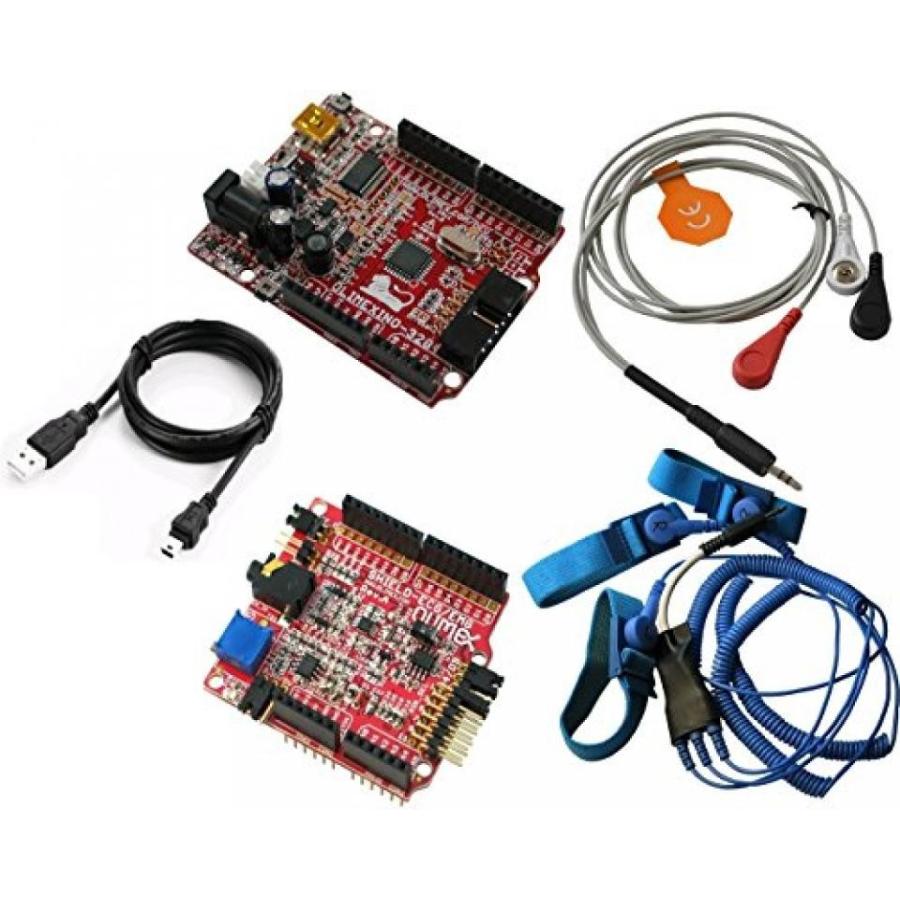 電子おもちゃ OLIMEXINO-328 + SHIELD-EKG-EMG + SHIELD-EKG-EMG-PA + SHIELD-EKG-EMG-PRO EKG EKG arduino shield kit including all leads