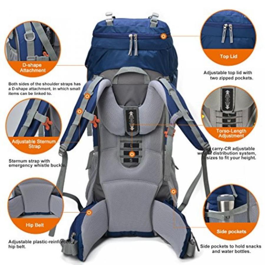 テント Mountaintop 70L+10L Outdoor Sport Water-resistant Internal Frame Backpack｜sonicmarin｜05