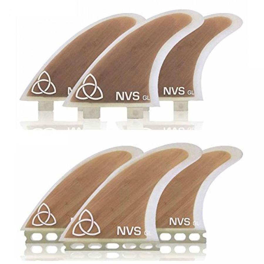 サーフィン Naked Viking Surf: Large GL Thruster Surfboard Fins (Set of 3 Fins) FCS & Futures Compatible