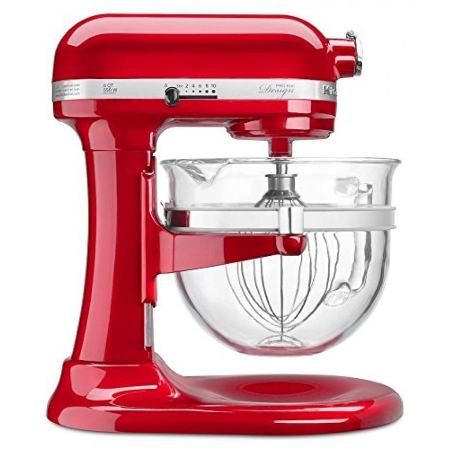 ミキサー KitchenAid 6-Qt. Professional 600 with Glass Bowl (Red)