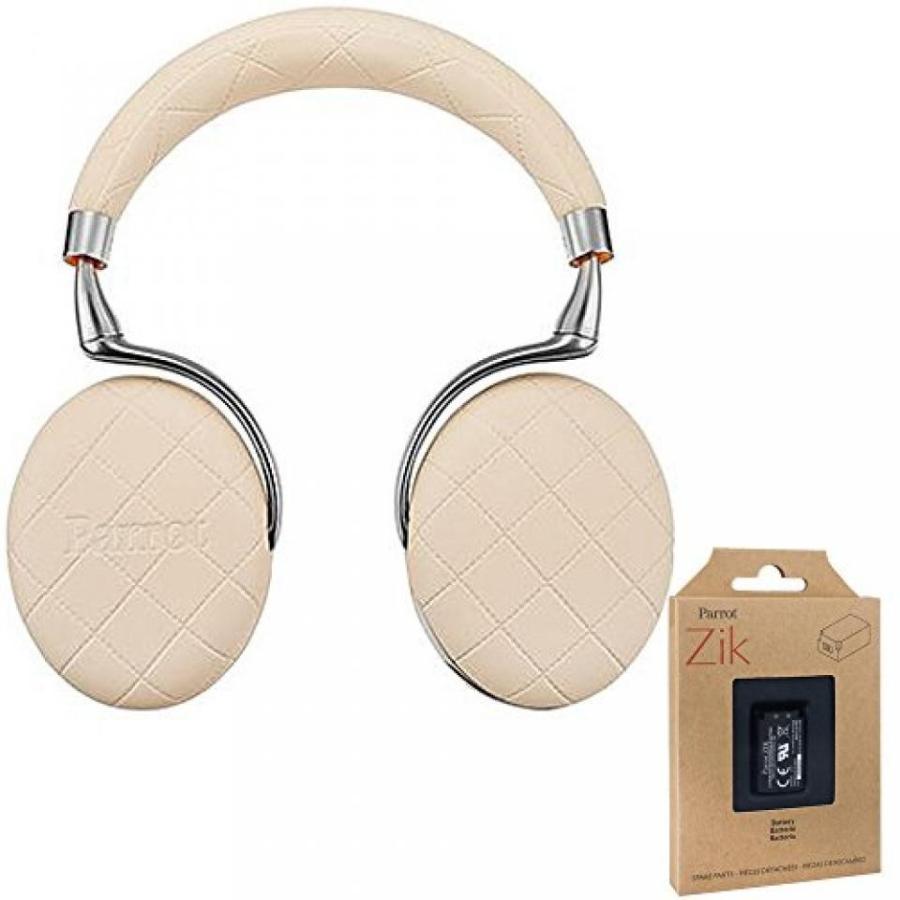 ブルートゥースヘッドホン Parrot Zik 3 Wireless Noise Cancelling Bluetooth Headphones (Ivory Overstitched) with Parrot Interchangable Battery for Zik｜sonicmarin