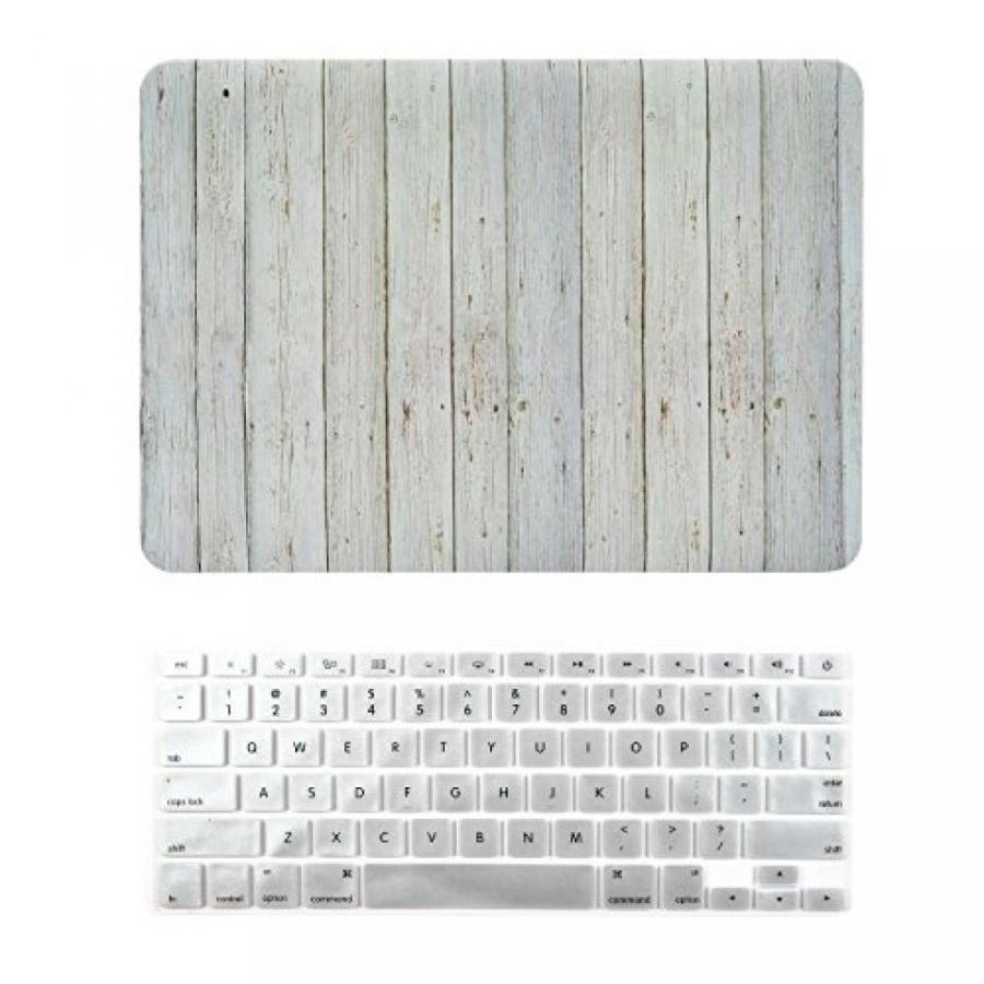 2 in 1 PC TOP CASE - Wood Texture Pattern Hard Case Cover + Keyboard Cover for Macbook Air