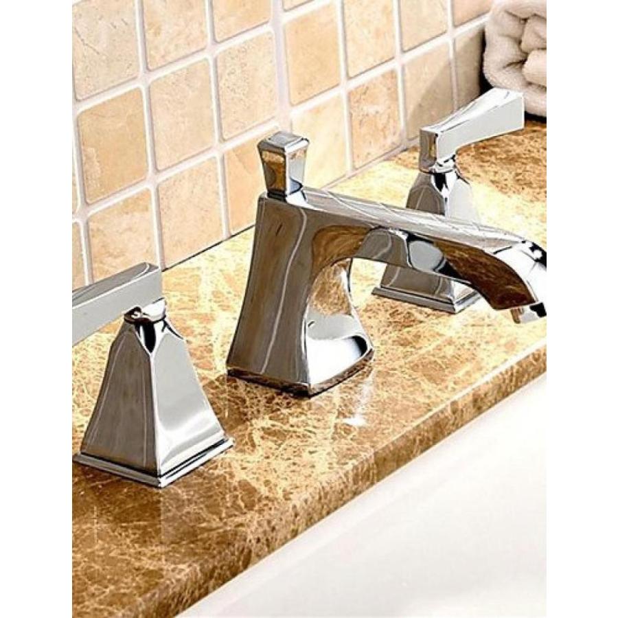 ミキサー Ling@ Basin mixer Brass Chrome Three Holes 8 Inch Widespread Bathroom Mixer Taps Basin Faucet