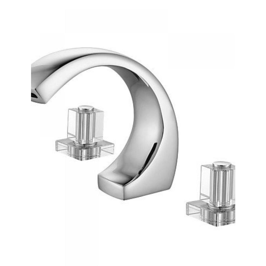 ミキサー Ling@ Basin mixer Chrome Finish Two Handles Contemporary Widespread Bathroom Sink Faucet