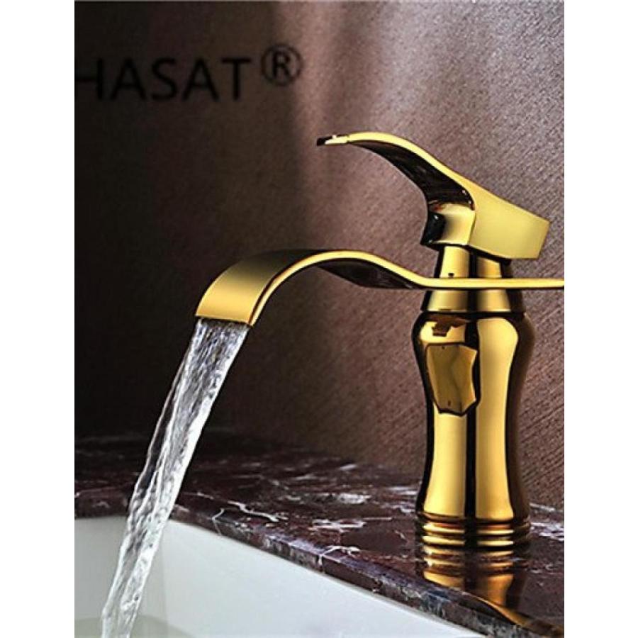 ミキサー Ling@ Basin mixer Contemporary Waterfall Brass Ti PVD