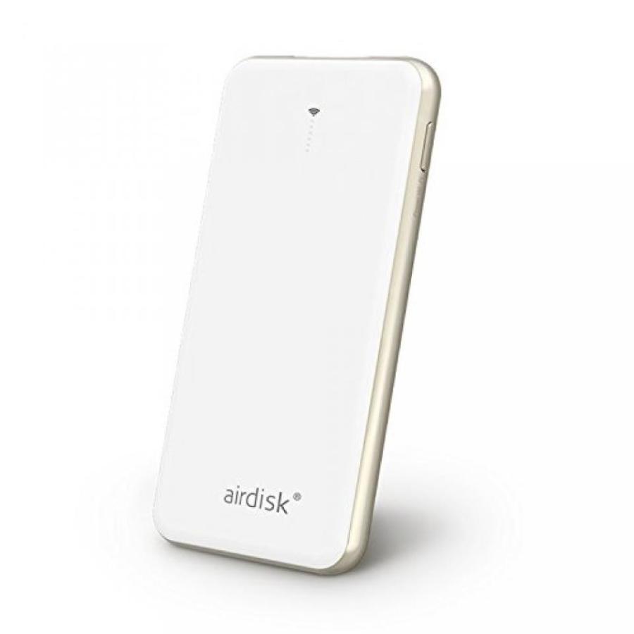 電源 airdisk A7 2 in 1 64GB Wireless Flash Drive with Powercore 4000mAh External Battery Power Bank for for iPhone, iPad, Samsung Galaxy (White)-A7｜sonicmarin