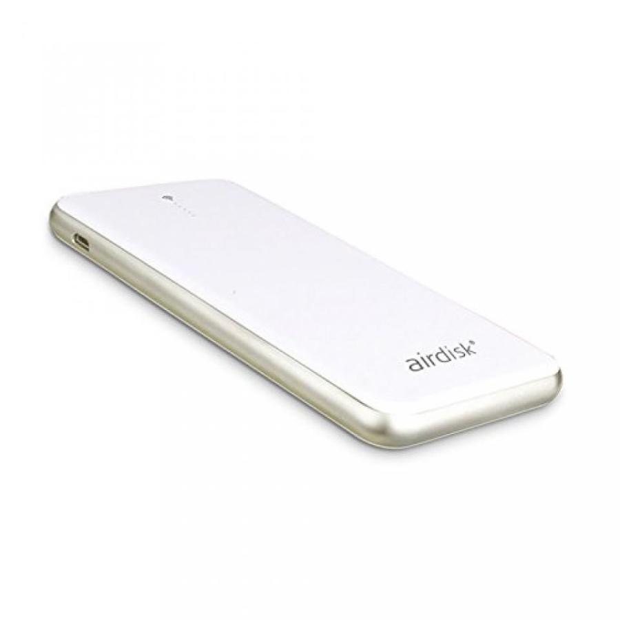 電源 airdisk A7 2 in 1 64GB Wireless Flash Drive with Powercore 4000mAh External Battery Power Bank for for iPhone, iPad, Samsung Galaxy (White)-A7｜sonicmarin｜04