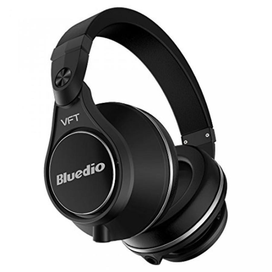 ヘッドセット Bluedio U Plus (UFO) Pro Extra Bass Wireless Bluetooth PPS12 Drivers Over-Ear DJ Headphones (Black)