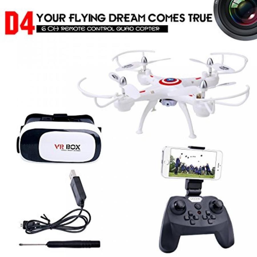 ドローン Dwi Dowellin RC Drone with VR Glass FPV WIFI 720P HD Camera Live Video 2.4Ghz RC Quadcopter with Altitude Hold One Key Return and Headless