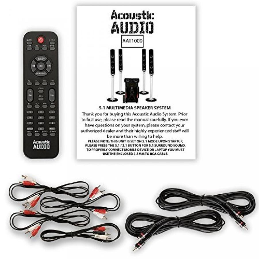 ホームシアター Acoustic Audio AAT1000 Tower 5.1 Home Speaker System with Powered Sub and 2 Extension Cables｜sonicmarin｜02
