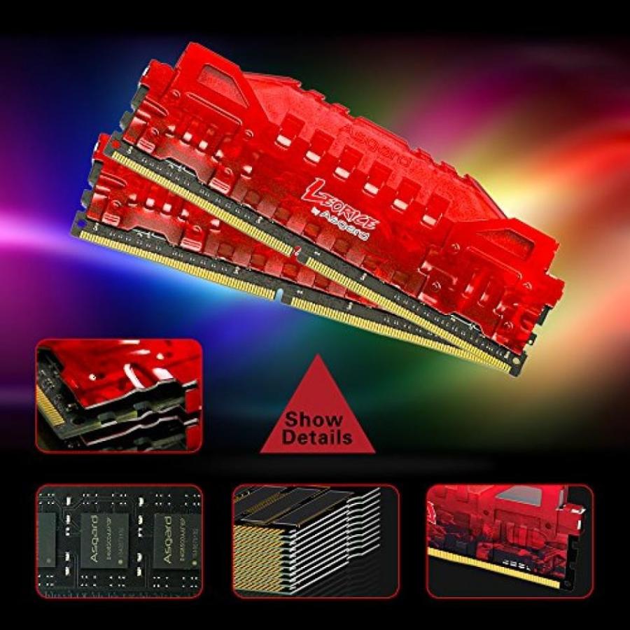 メモリ Memory DDR4,Leorice Memory Ram 8GB 2400MHZ PC4 19200 CL16 1.2V for Desktop Red with Light Breathing｜sonicmarin｜04
