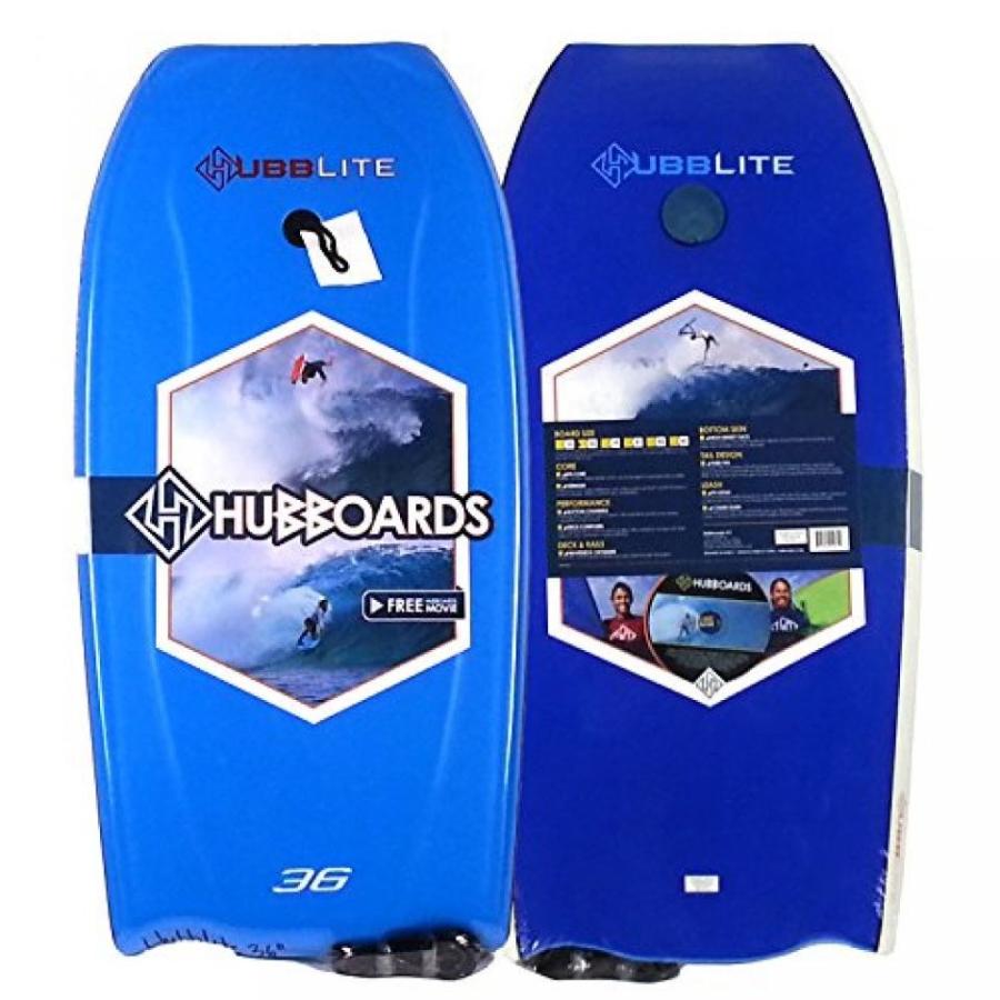 サーフィン Hubboards Hubb Lite EPS 33 BT Bodyboard - Light Blue deck, White rails, Blue bottom