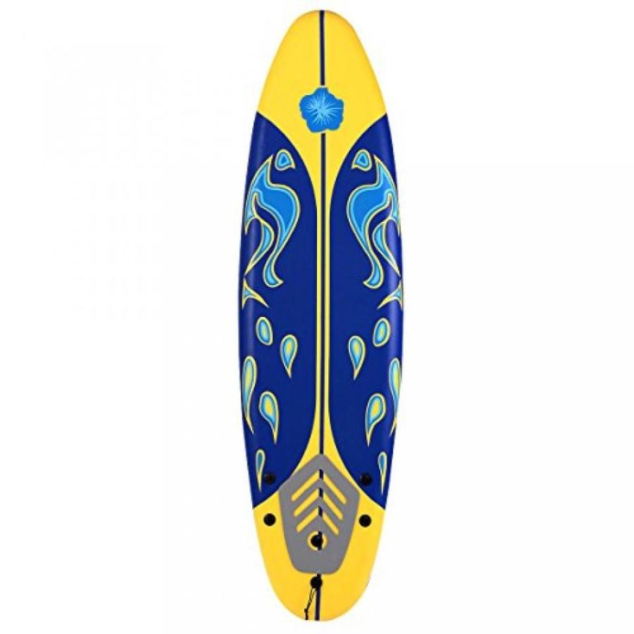 サーフィン Giantex 6' Surfboard Surf Foamie Boards Surfing Beach Ocean Body Boarding Red (Yellow & Blue)｜sonicmarin