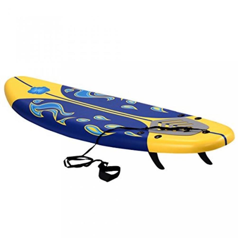 サーフィン Giantex 6' Surfboard Surf Foamie Boards Surfing Beach Ocean Body Boarding Red (Yellow & Blue)｜sonicmarin｜04