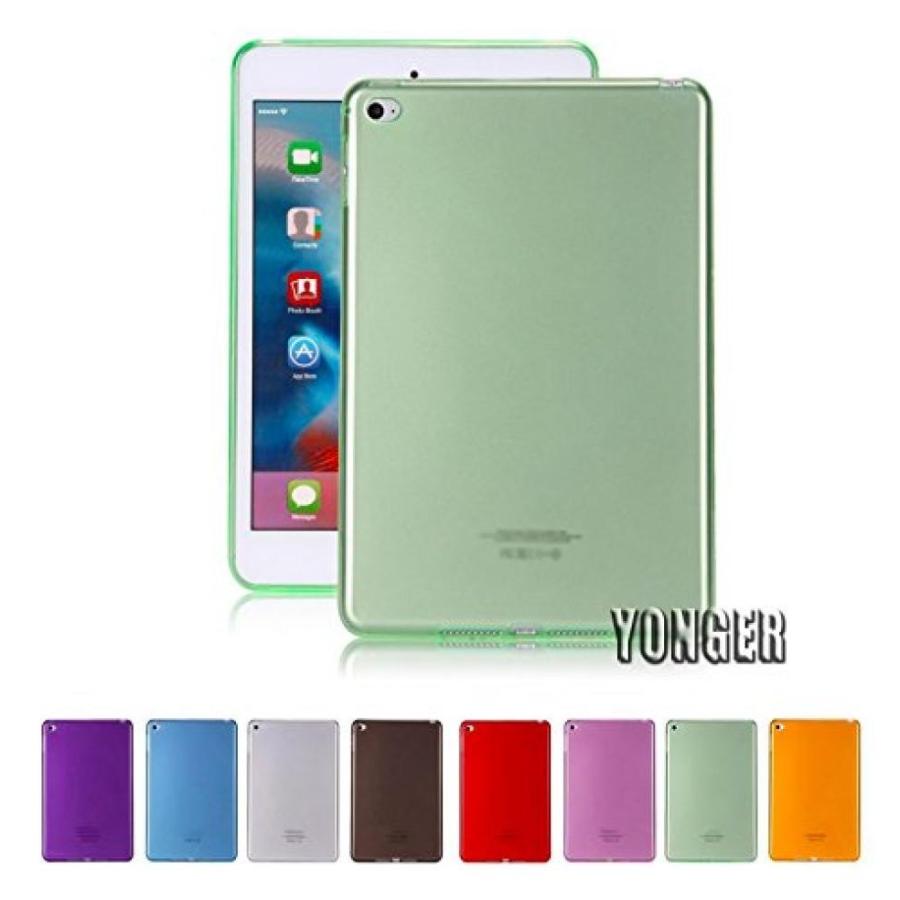 2 in 1 PC Yonger Transparent Slim Profile Silicon Cover Soft TPU Tablet Computer Case for Apple iPad air 2，iPad 6 Green