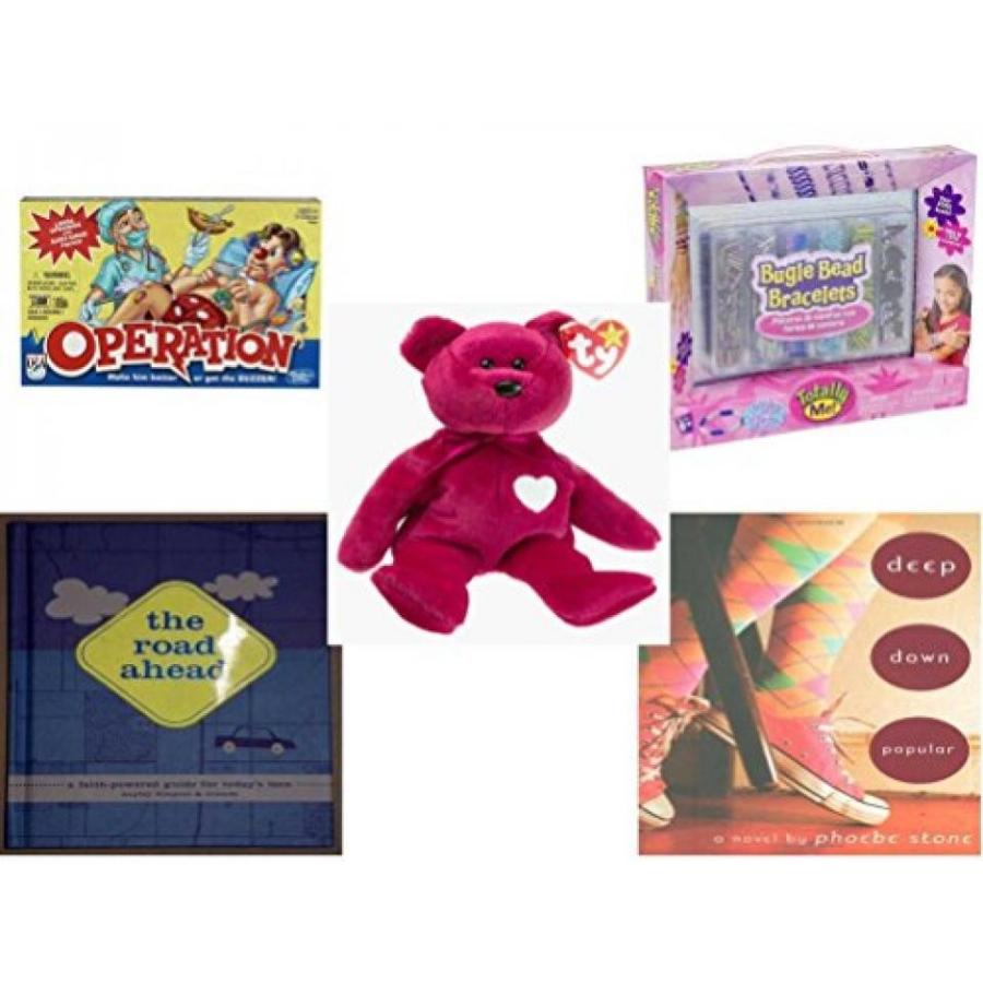 幼児用おもちゃ Girl's Gift Bundle - Ages 6-12 [5 Piece] - Operation Game - Totally Me. Bugle Bead Bracelets Kit Toy - Ty Beanie Babies Valentina The｜sonicmarin