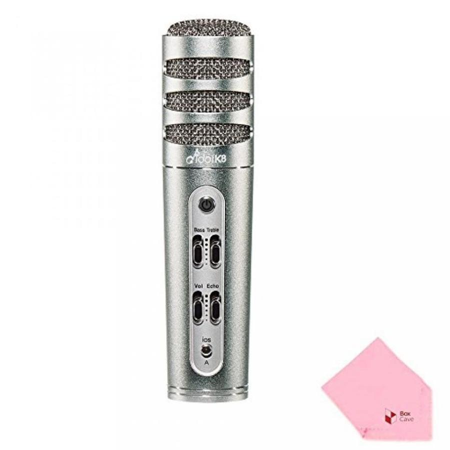 販売の事前割引 ヘッドセット Full Power idol K8 Plus Personal Portable Karaoke (KTV) Condenser Microphone (Comes W BoxCave Microfiber Cleaning Cloth) (Titanium