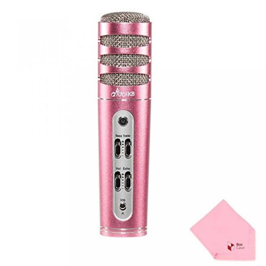 ヘッドセット Full Power idol K8 Plus Personal Portable Karaoke (KTV) Condenser Microphone (Comes W BoxCave Microfiber Cleaning Cloth) (Rose Gold)