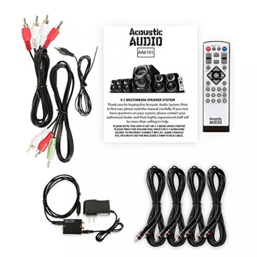 ホームシアター Acoustic Audio AA6101 Home Theater 5.1 Speaker System with Bluetooth, FM, Optical Input and 4 Extension Cables｜sonicmarin｜03