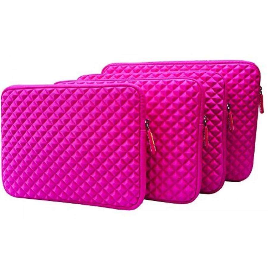 2 in 1 PC AZ-Cover 13.3-Inch Simplicity Stylish Diamond Foam Shock-Resistant Neoprene Sleeve (Hot Pink) For HP Pavilion 13 x360 13.3
