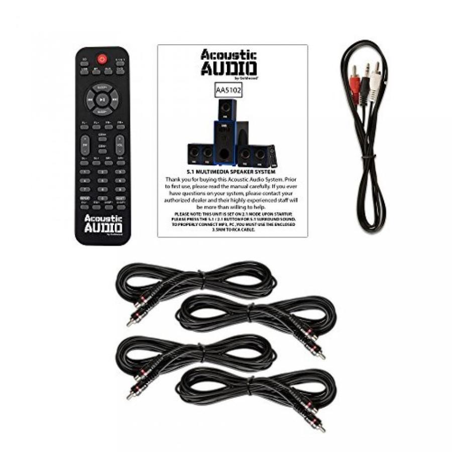 ホームシアター Acoustic Audio AA5102 Home Theater 5.1 Speaker System with 4 Extension Cables Surround Sound｜sonicmarin｜03