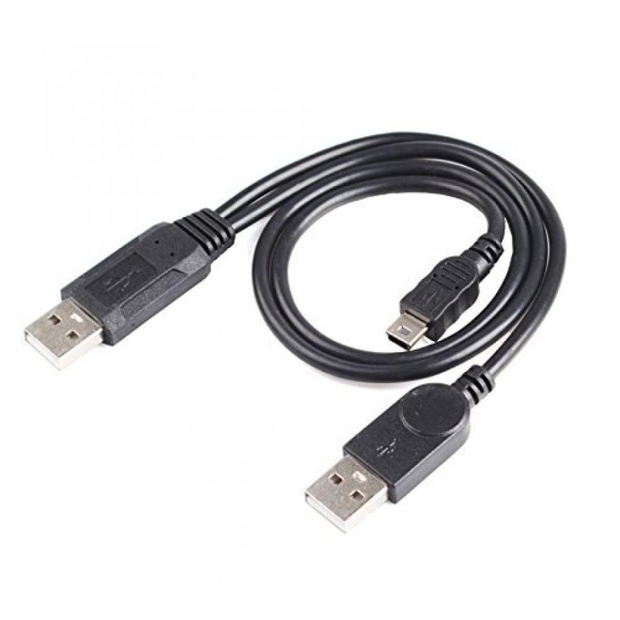 2 in 1 PC Phoneix 0.69 Feet 2 in 1 USB Male to Dual Male USB + Mini USB Cable