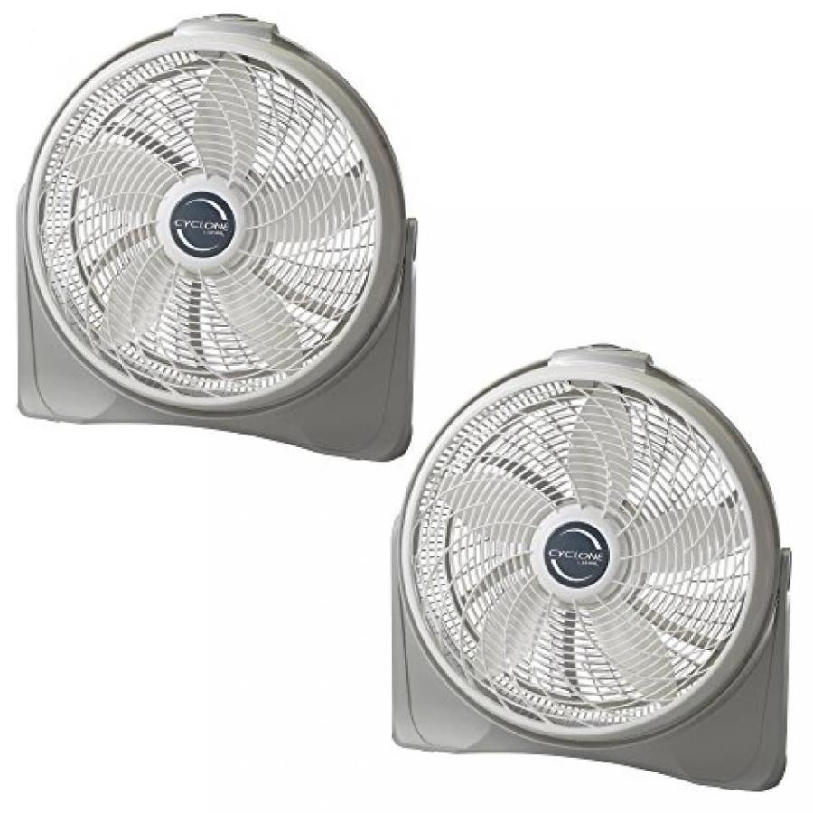 電子ファン Lasko 20 Inch Cyclone Floor or Wall Mounted Pivoting Fan, White (2 Pack)