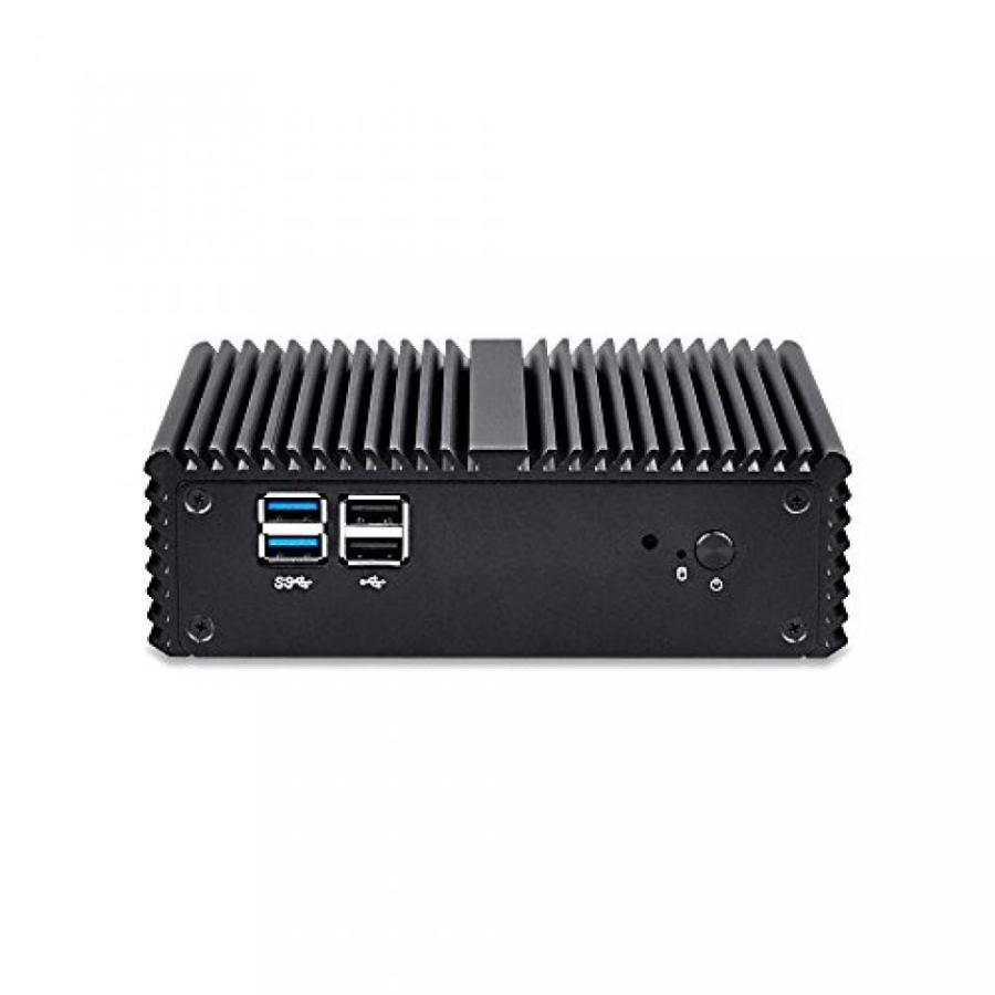 通販安心 PC パソコン QOTOM-Q150P Dual Gigabit LAN Barebone thin client pc with N3150 quad core(NO RAM，NO SSD，NO OS，300M WIFI+Bluetooth with 2 antennas)