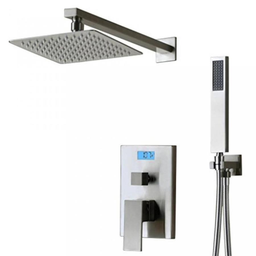 シャワーヘッド SUMERAIN Concealed Square Digital Display Shower Set 2 Way