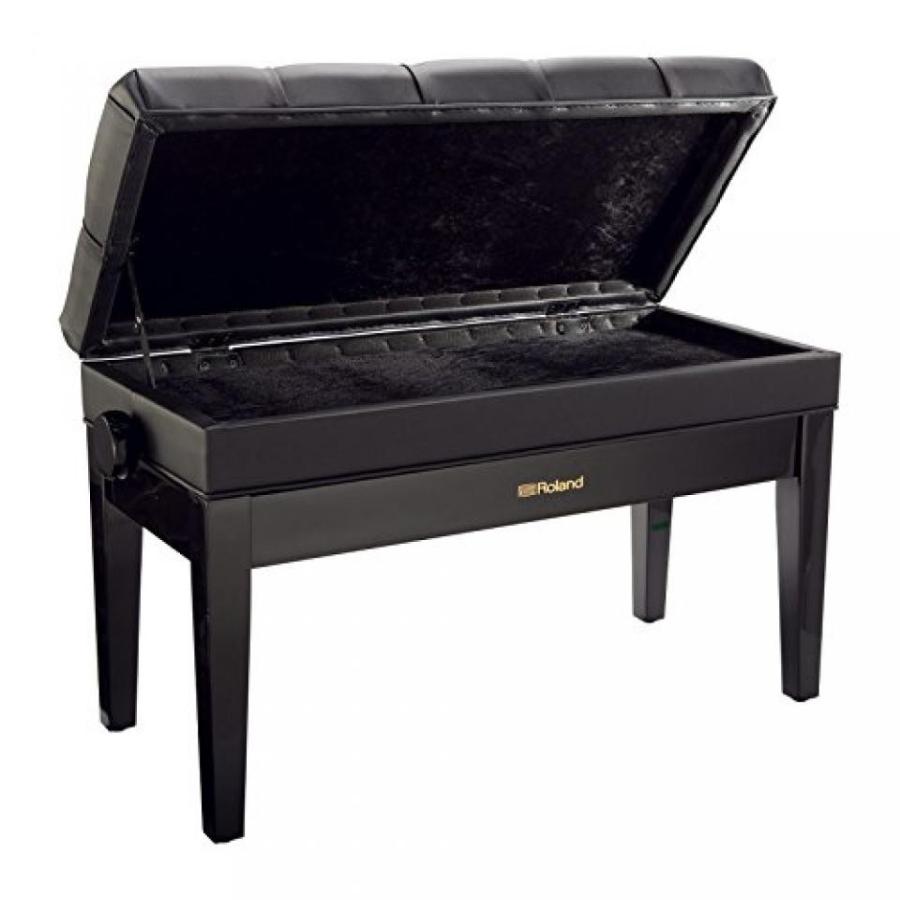 販売取扱店 モニタ Roland RPB-D500PE | Vinyl Seat Duet Size Piano Bench Polished Ebony with Music Compartment